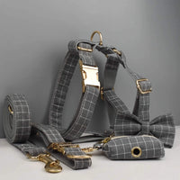 Personalized Gray Plaid Classic Set