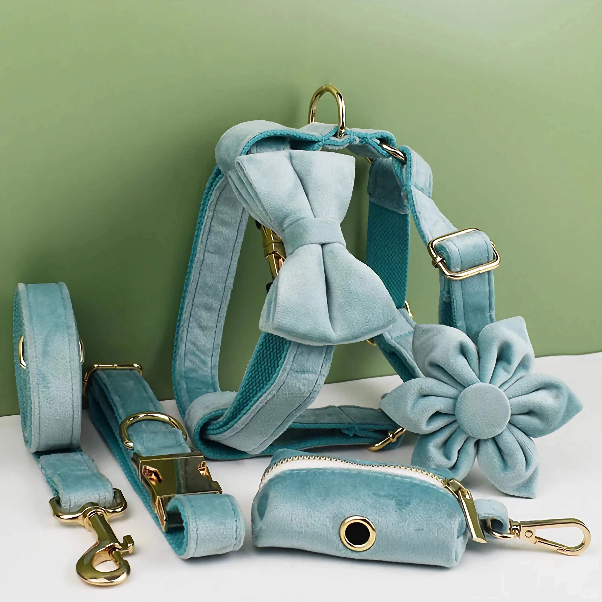 Personalized Green Velvet Classic Set