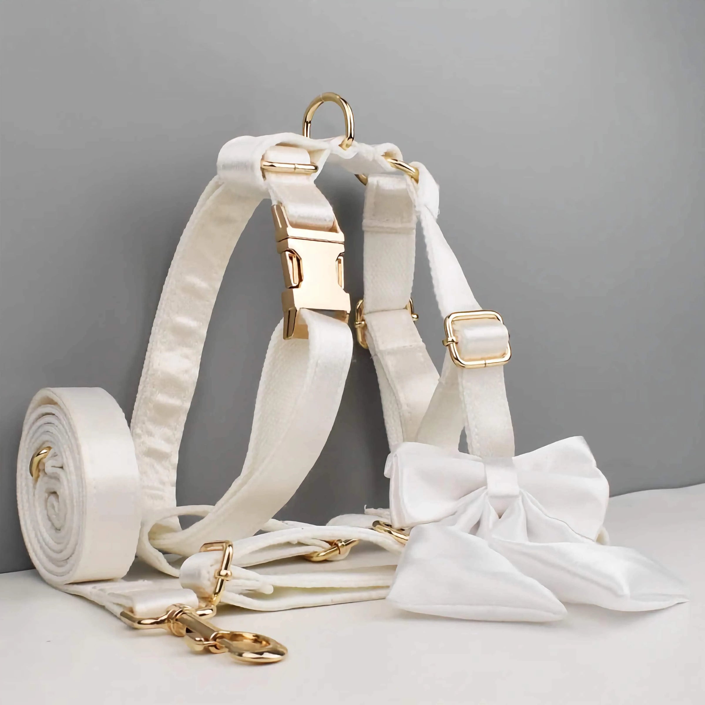 Personalized Wedding Pure White Satin Classic Set