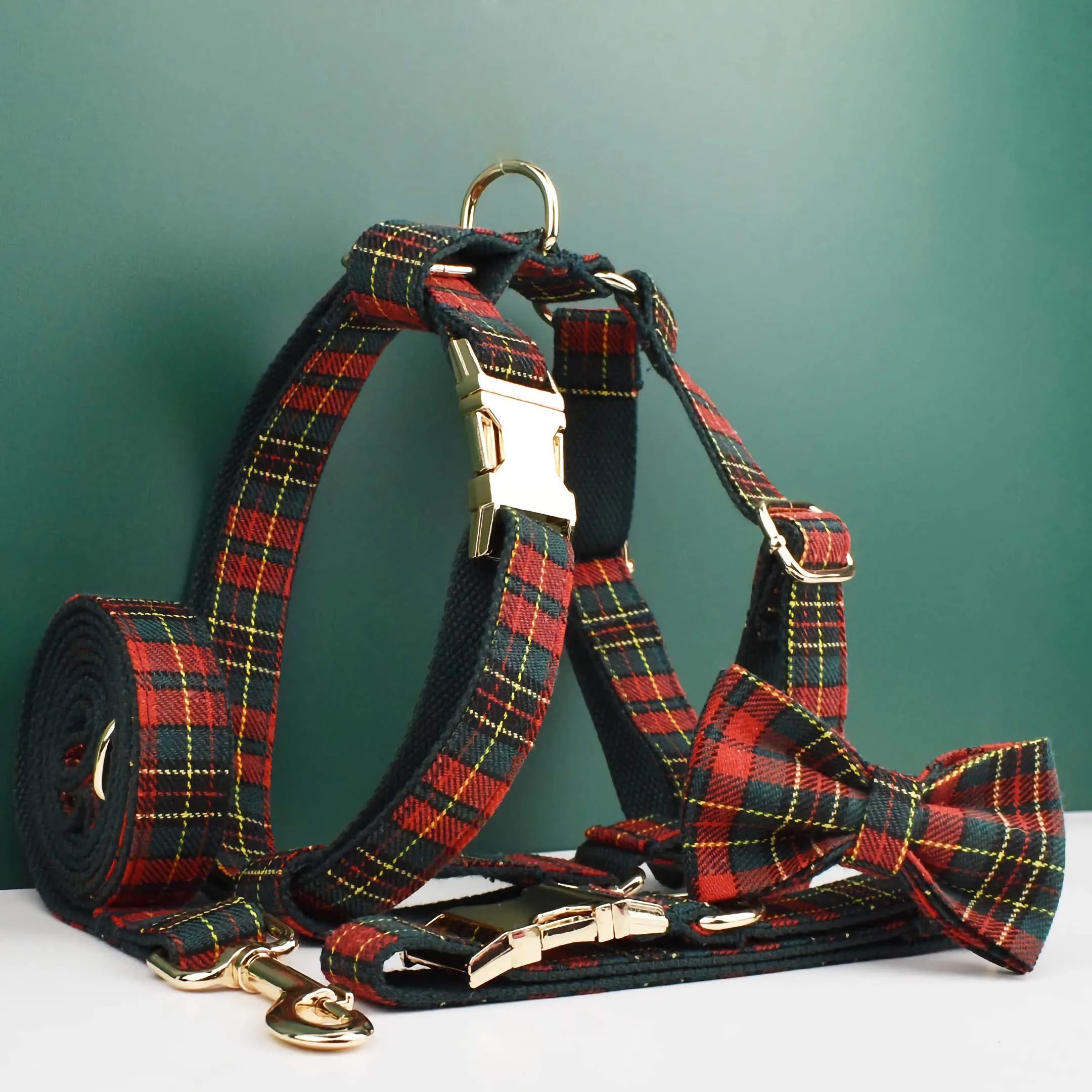 Personalized Red Tartan Christmas Classic Set