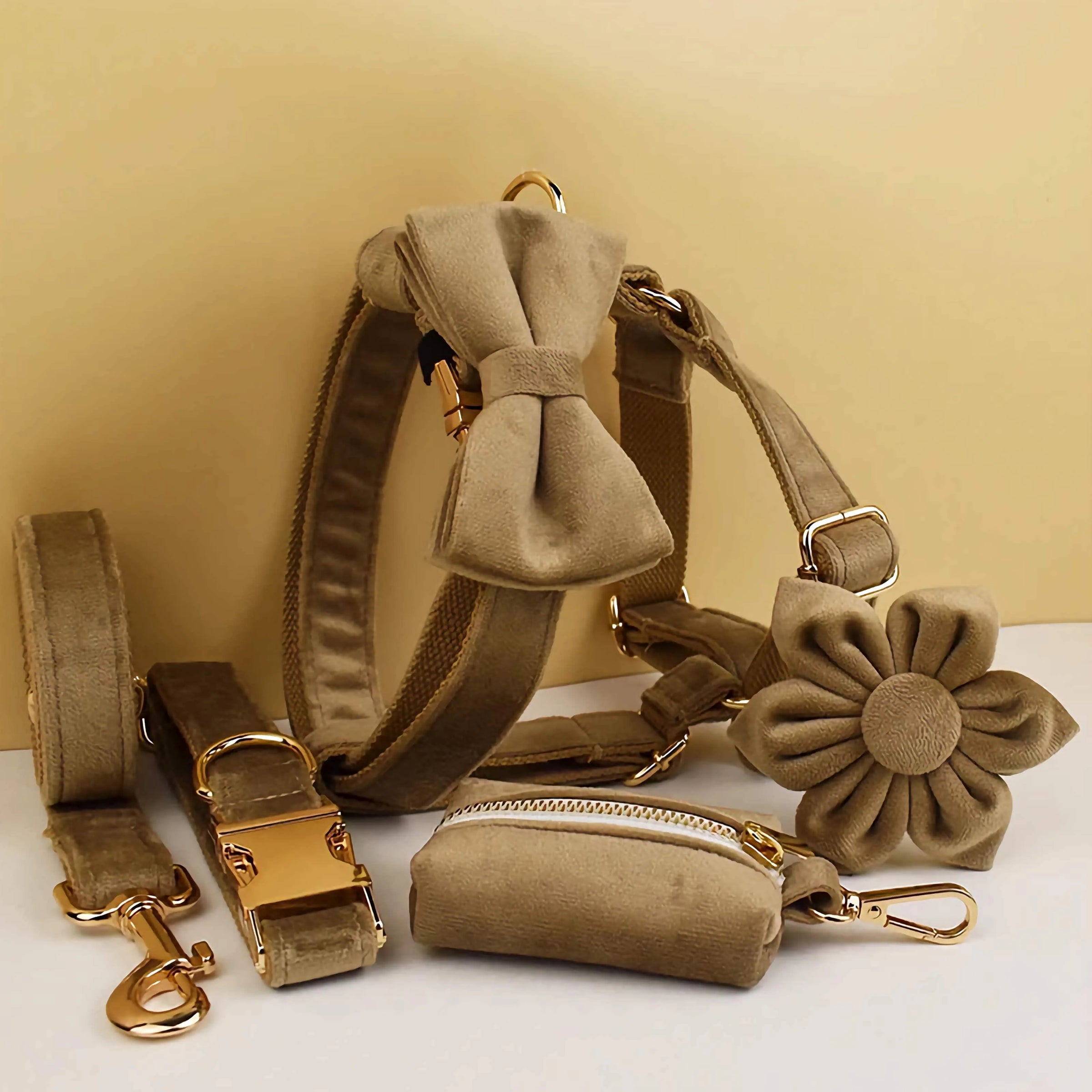 Personalized Shallow Khaki Velvet Classic Set