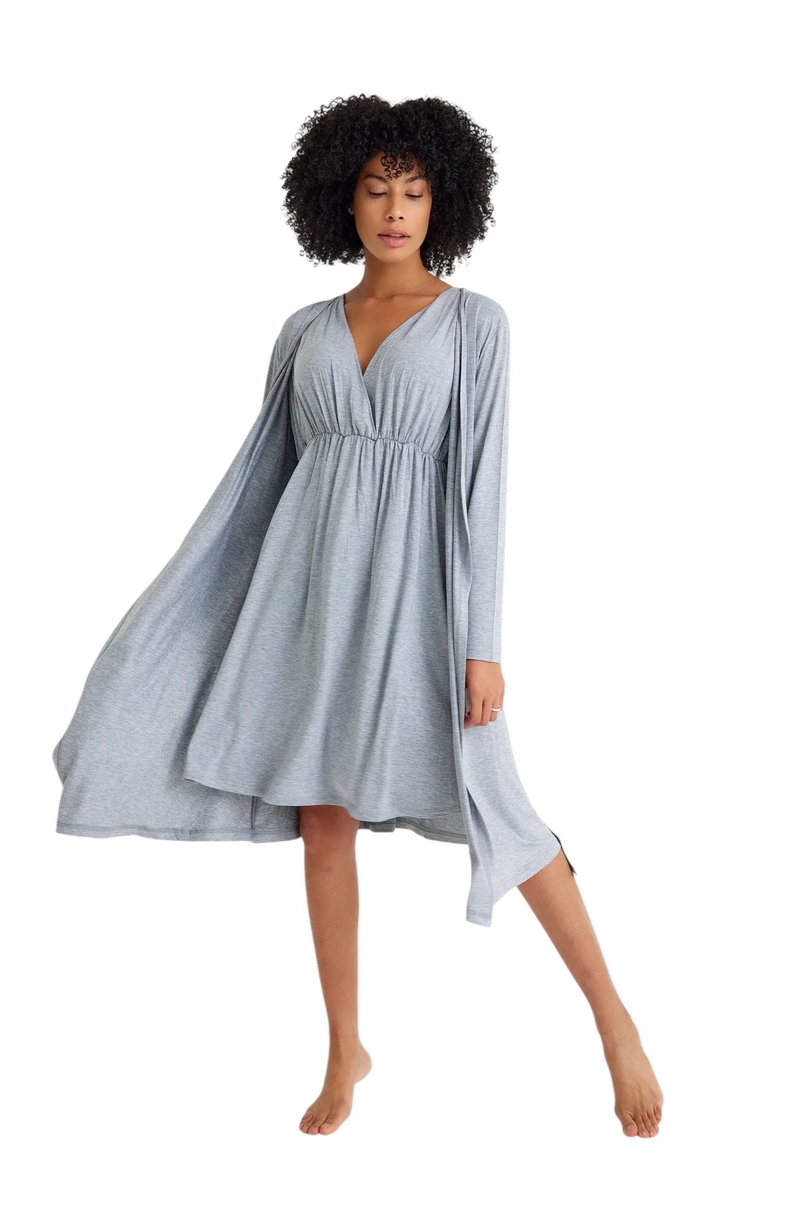 Sleep Well Maternity/Nursing Nightgown & Robe Set - BIG FRENCHIES