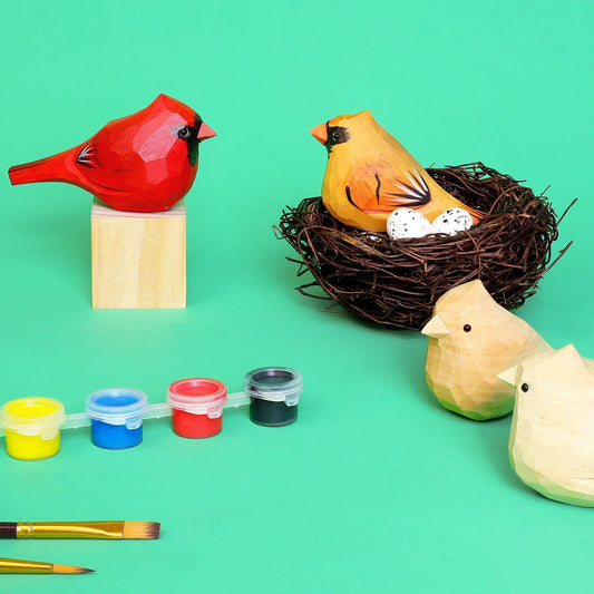 Hand-Carved Cardinal Bird DIY Painting Kit – Nature-Inspired Decor & Gifts - BIG FRENCHIES