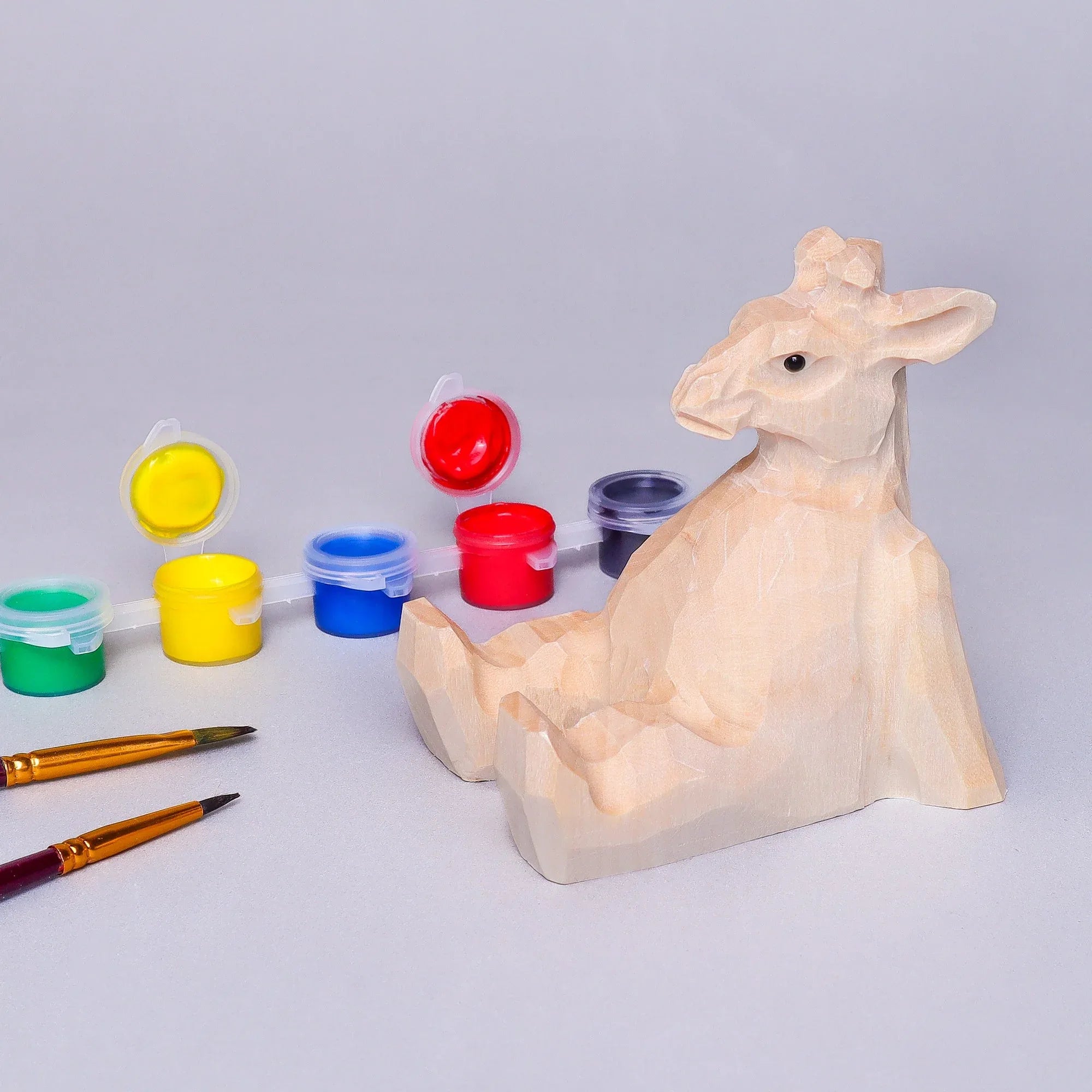 Paint Your Own Wood Carved Giraffe DIY Painting Kit - BIG FRENCHIES