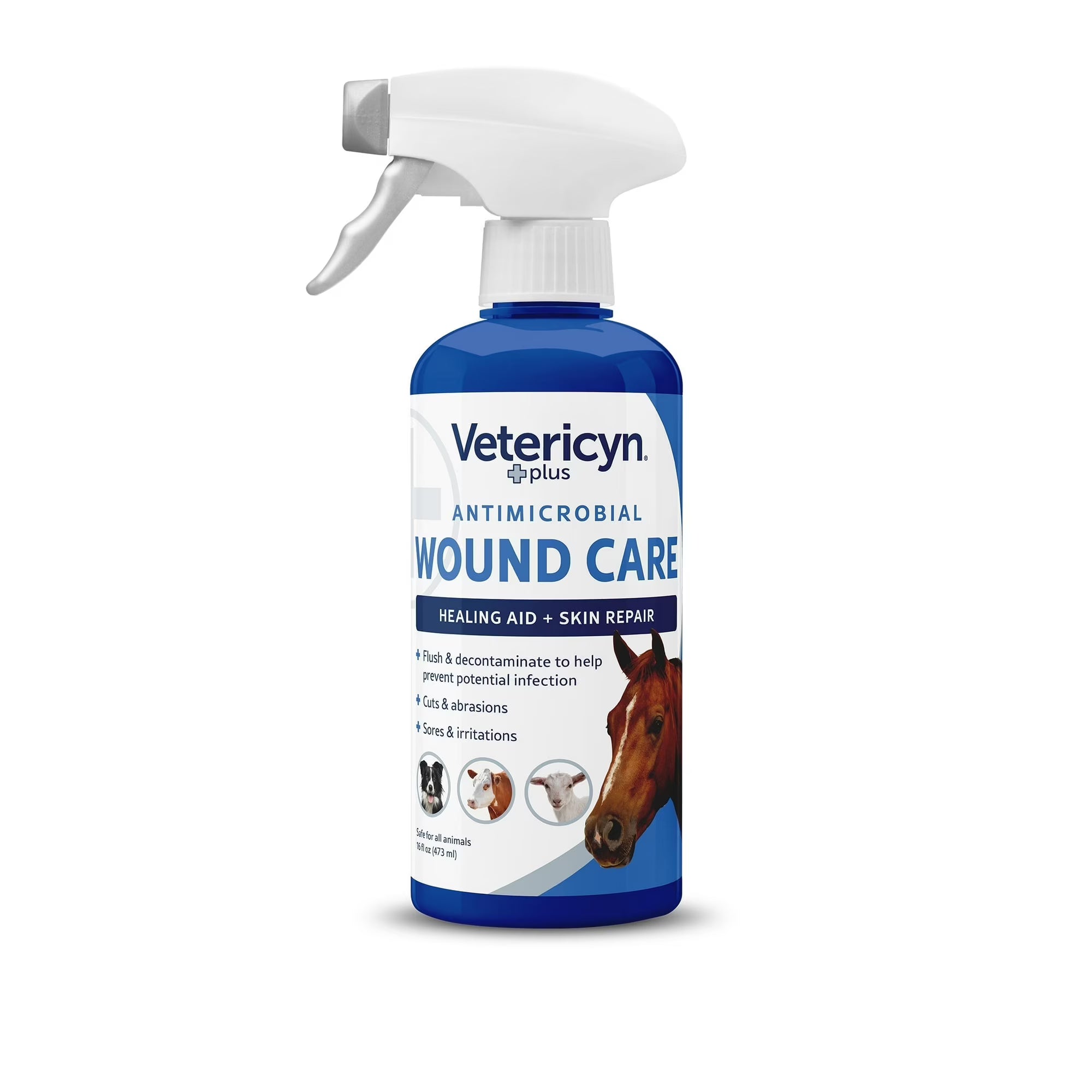 Horse Vetericyn Plus Antimicrobial Equine Wound Care Spray Healing Aid Skin 16 Oz.