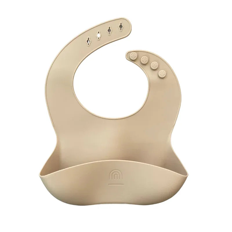 Classic Silicone Bucket Bib · Easy-to-clean · Tan Color - BIG FRENCHIES