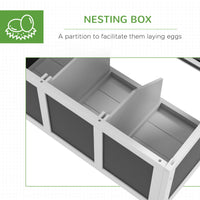 Wooden Chicken Coop with Nesting Box for 6 Chickens, Dark Gray