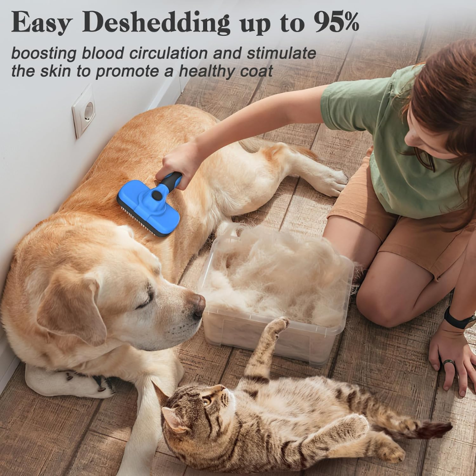 Swihauk Self Cleaning Slicker Brush Skin Friendly Deshedding Grooming Tool For Dogs Cats Suitable For Shedding Haired Pe