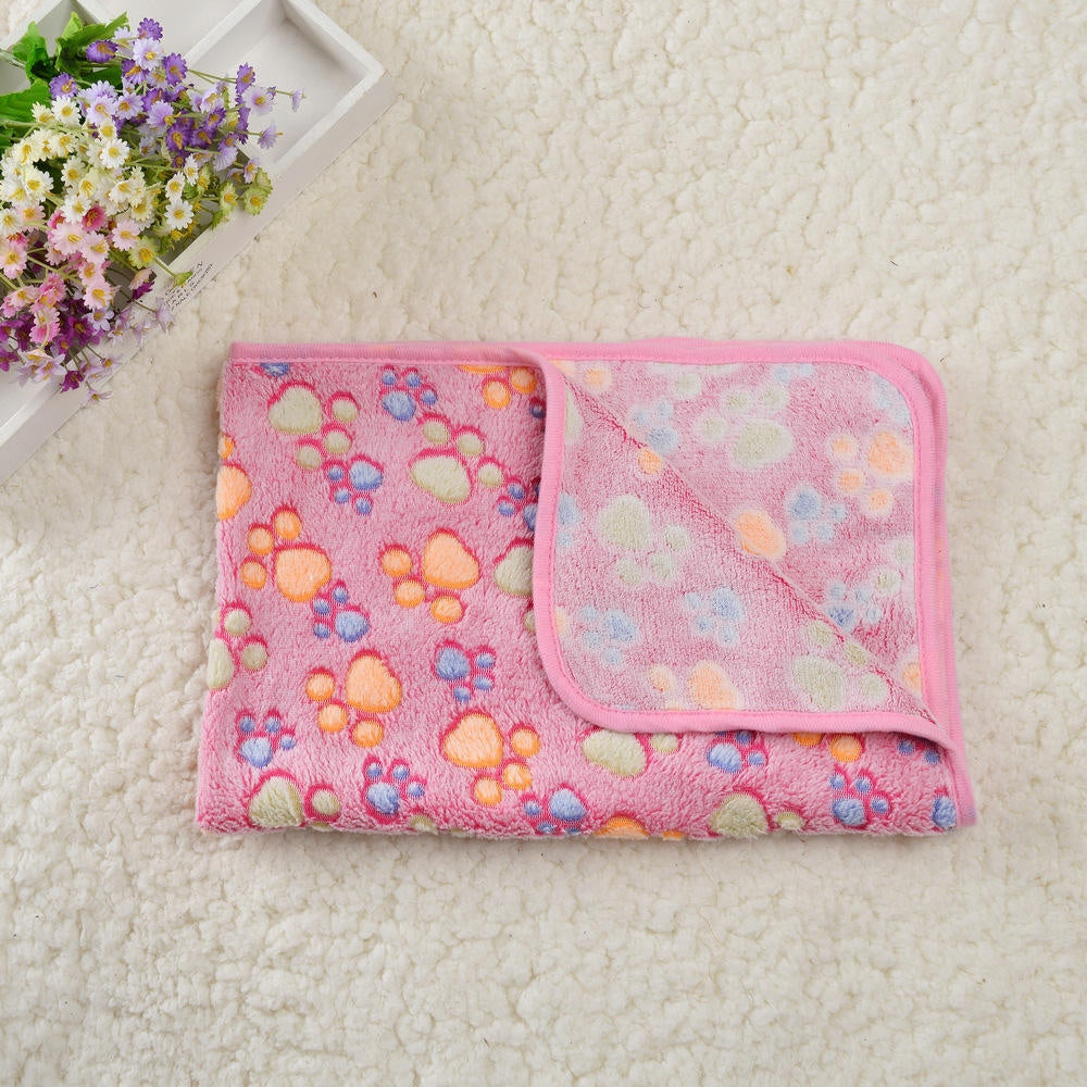 3 Pack Pet Blanket, Soft Plush Paw Print Dog Blanket Washable, Warm Fleece Cat Blanket For Large Medium Dogs, Sofa Couch
