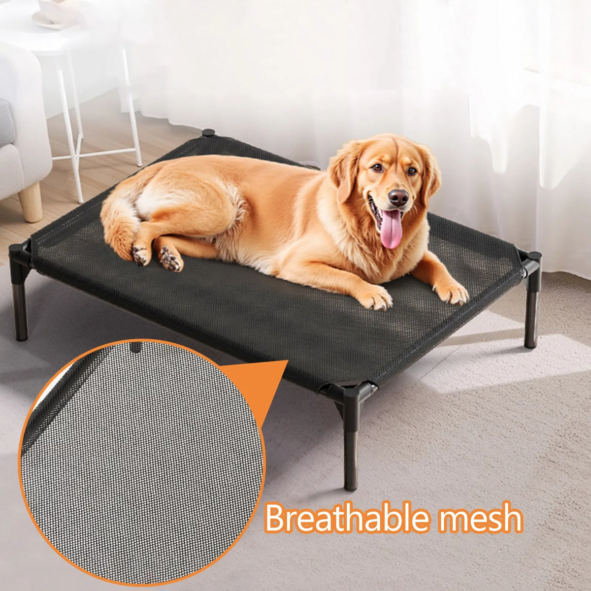 Elevated Breathable Mesh Pet Bed, Indoor Or Outdoor Use, Sizes For Small To XL Pets