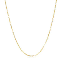 14k Yellow Gold Faceted Cable Link Chain 1.3mm