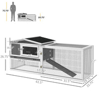 Rabbit Hutch 2-Story Bunny Cage, Guinea Pig Cage Indoor Outdoor, Small Animal House with Slide Out Tray, for Rabbits, Ch
