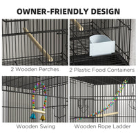 Double Stackable Bird Cage On Wheels W Stand, For Canaries