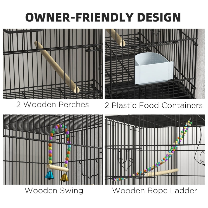 Double Stackable Bird Cage On Wheels W Stand, For Canaries
