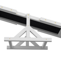 Wooden Dog Agility Seesaw for Training and Exercise, White