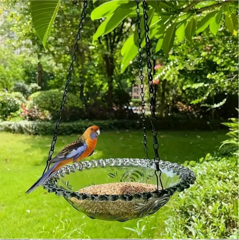 Hanging Bird Baths And Feeders For Outdoors, Plastic Bird Water Bowls For Garden And Yard Use