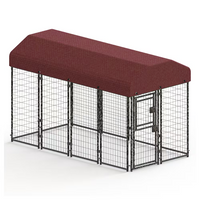12 Pieces Square Tube Wire Running Cage Black Running Cage Single Door