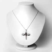 2.29 Carat Genuine Garnet and White Topaz .925 Sterling Silver Pendant