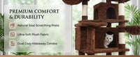 68in Tall Multi-Level Green Cat Tree with Hammocks, Hanging Basket, Cat Cave, Removeable Cushion, Scratching Posts - Plu