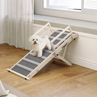 Dog Ramp, Folding Pet Ramp, 4 Adjustable Height From 15 To 19, Dog Step With Side Rails For Small To Large Pets