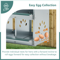 8 Compartment Chicken Nesting Boxes,For Laying Eggs, Metal Poultry Nest Box Wall Mount For Chickens, Hens, Large Vented 