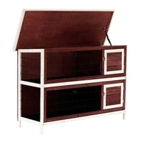 54 2-Story Large Rabbit Hutch Bunny Cage Pet House Small Animal Habitat With Lockable Doors
