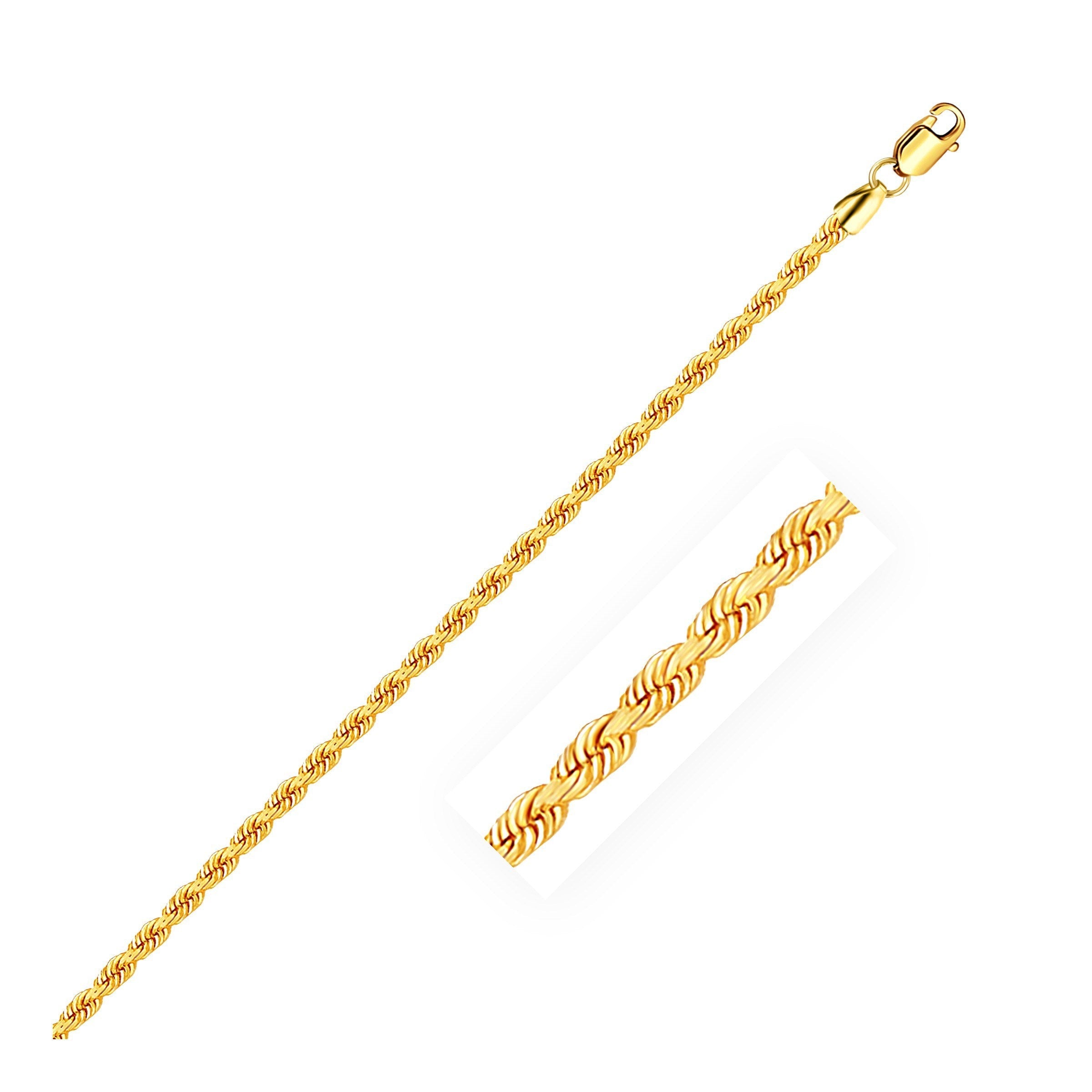Solid Rope Chai 2.5mm 14k Yellow Gold Solid Rope Chain – BIG FRENCHIES