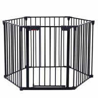 150 Adjustable Safety Gate 6 Panels Play Yard Metal Doorways Fireplace Fence Christmas Tree Fence Gate For House Stairs 