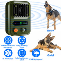 Black-Green Color Options -- 1Pc Ultrasonic Anti-Barking Device Rechargeable Auto Dog Bark Control Deterrent Box Trainin