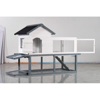 53-inch Double-tier Wooden Outdoor Indoor Waterproof Chicken Coop And Rabbit Hutch Complete With A Roof, Stairs And A Re