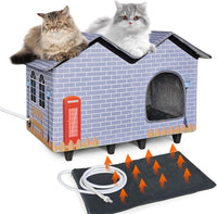 Elevated Heated Cat House for Indoor & Outdoor Use – 2 Sizes
