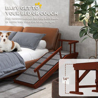 PawHut Wooden Dog Ramp With Removable Guardrails, Non-Slip Surface