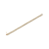 14K Yellow Gold 5.0 Cttw Invisible Set Princess-cut Diamond Buckle Link Tennis Bracelet (H-I Color, SI2-I1 Clarity) - Size 7.25"