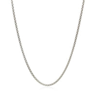 Rhodium Plated 1.8mm Sterling Silver Popcorn Style Chain