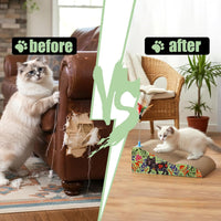 2 in 1 Cat Scratcher Lounge Cardboard Pad with Detachable Toys