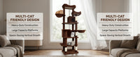 68in Tall Multi-Level Green Cat Tree with Hammocks, Hanging Basket, Cat Cave, Removeable Cushion, Scratching Posts - Plu