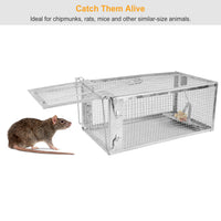 Humane Live Animal Trap, Galvanized Steel Mouse Cage Trap With Sensitive Gravity Pedal, Escape-Proof Design, Reusable Ro