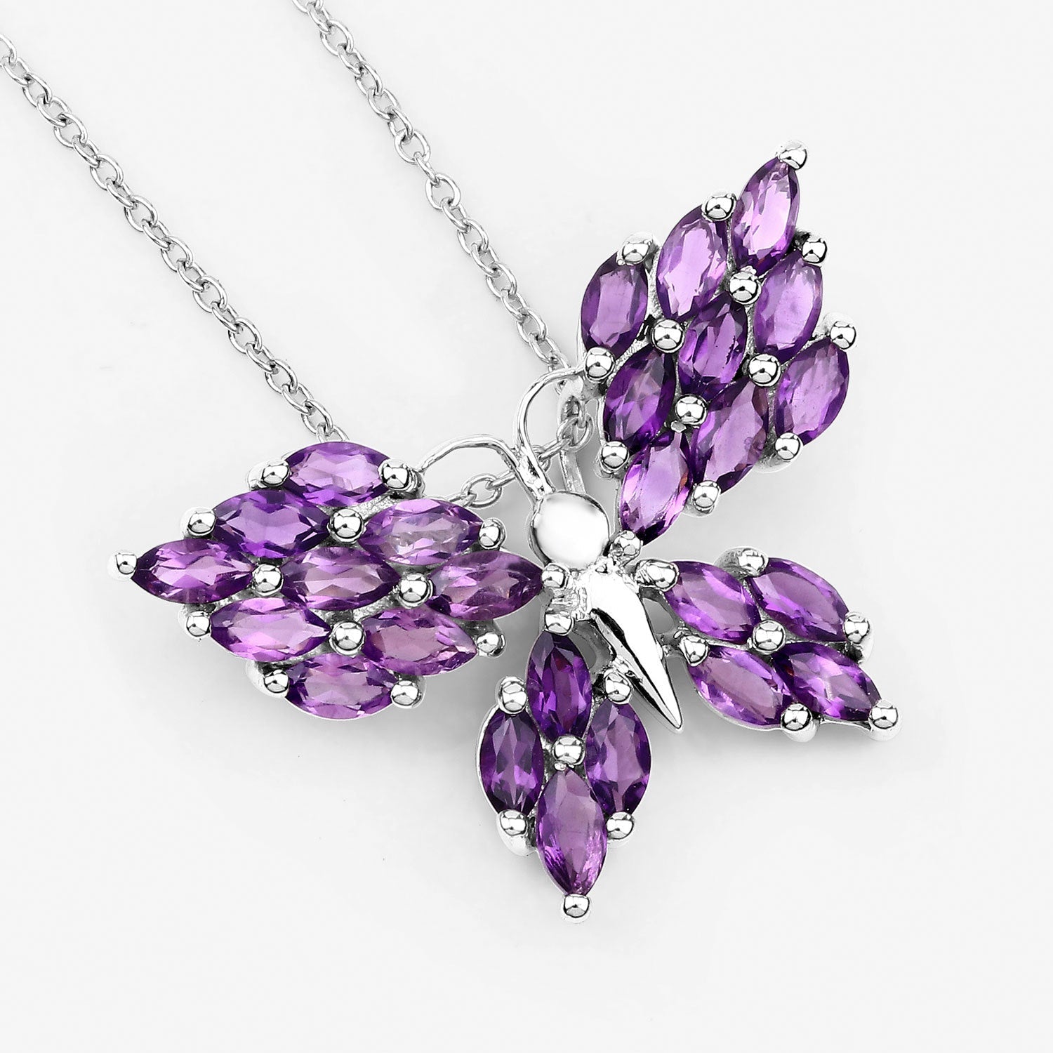 3.90 Carat Genuine Amethyst .925 Sterling Silver Pendant