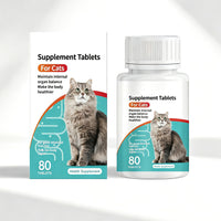 Cat Probiotic Supplement Tablets, Gut & Digestive Health Support With Vitamin B2 & Selenium, Immune, Skin & Vision Care,