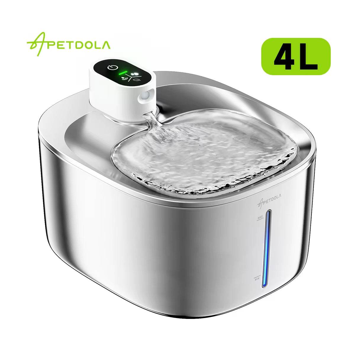 4L Wireless Cat Water Fountain - Auto Sensor Pet Drinking Fountain with Battery | Stainless Steel Cordless Water Dispenser for Dogs & Cats - BIG FRENCHIES
