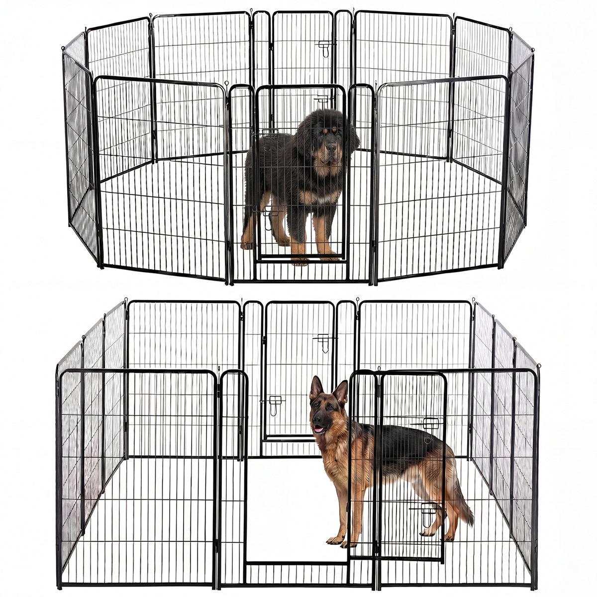 Metal Material, Foldable Pet Fence With A Door, Suitable For Small, Medium And Large-sized Dogs Outdoors