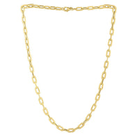 14k Yellow Gold Oval Domed Paperclip Chain Necklace (5.30 mm)