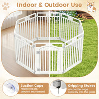 8-Panel HDPE Pet Fence (White) - Multiple Configurations (Octagon/Square/House), 50"x50"x32" Square Size, Lockable Door