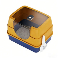 Galaxy Enclosed Orange Cat Litter Box, Sealed To Prevent Odors And Sanding, Stable And Durable, Suitable For Pet Familie