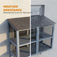 Catio Outdoor Cat Enclosure Outdoor Window Box Cat House with Waterproof Roof 39.4"L Gray