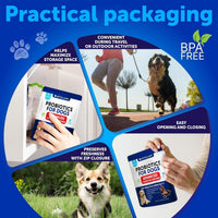 Probiotics for Dogs 70 Chews Duck Flavor Gut Health & Prebiotics