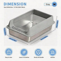 Stainless Steel Cat Litter Box, Large Open Top Litter Box With Anti Splash High Sides, Anti Tracking Pedal, Easy To Clea