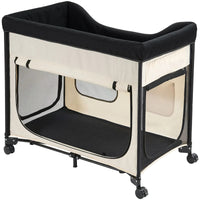 Elevated Lounge Dog Bed XL, Foldable Raised Dog Bed Cot For Large Dogs & Cats, Portable Pet Bed With Wheels, 600D Oxford
