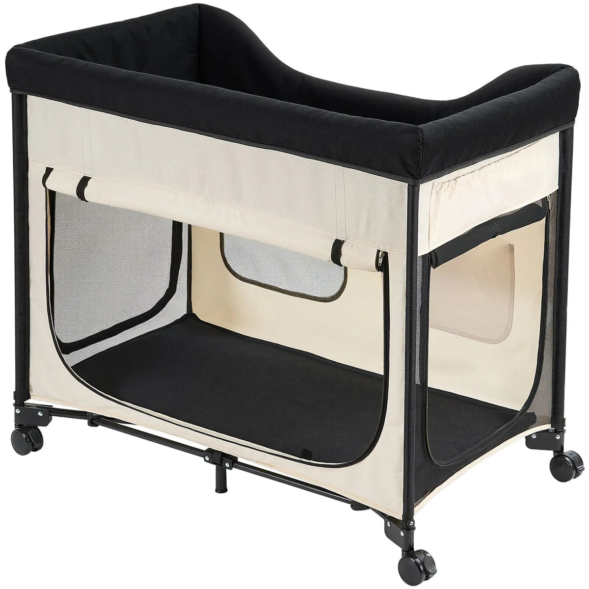Elevated Lounge Dog Bed XL, Foldable Raised Dog Bed Cot For Large Dogs & Cats, Portable Pet Bed With Wheels, 600D Oxford