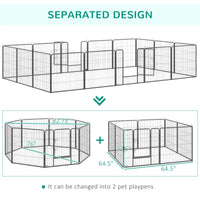 Heavy Duty Pet Playpen, 16 Panels Steel Dog Fence Puppy Exercise Pen with 2 Doors Locking Latch, 31.5" Height